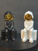 Faceless Sitting Resin Statue - Image 4