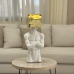 Abstract Gold Cube Head