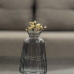 Tapered Glass Vase with Subtle Lines