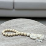 Ivory Wood Bead Tassel