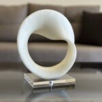 Granite Sculpture with Glass Base